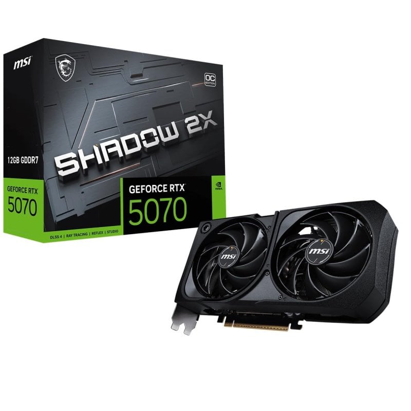Carte graphique MSI RTX 5070 12G SHADOW 2X OC 12 Go GDDR6 double dissipateur thermique Ray Tracing DLSS