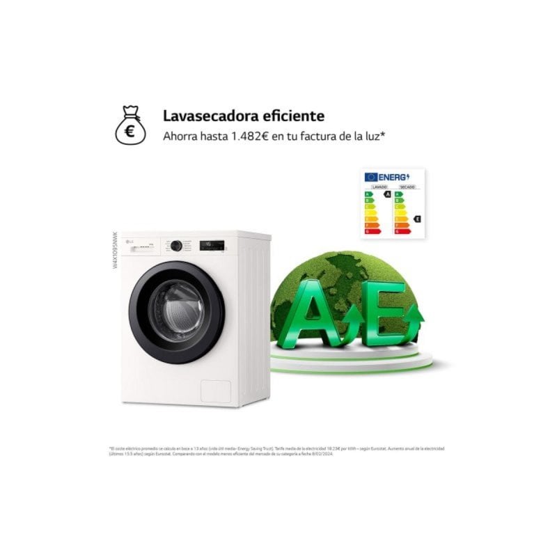 Thumbnail 1 de LG W4X1095NWK Lavadora Secadora Inverter 9.5kg Wi-Fi 🚿