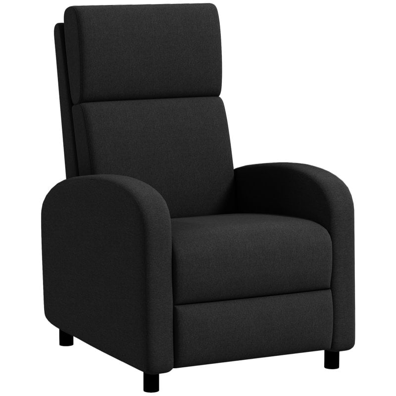Homcom Poltrona Relax Reclinável Manual com Apoio para Pés Máx.120Kg Preta