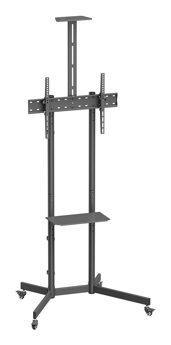 Image of Supporto da pavimento AISENS WT70TSR-R con ruote, inclinazione, VESA 600x400, fino a 45 kg, nero cod079