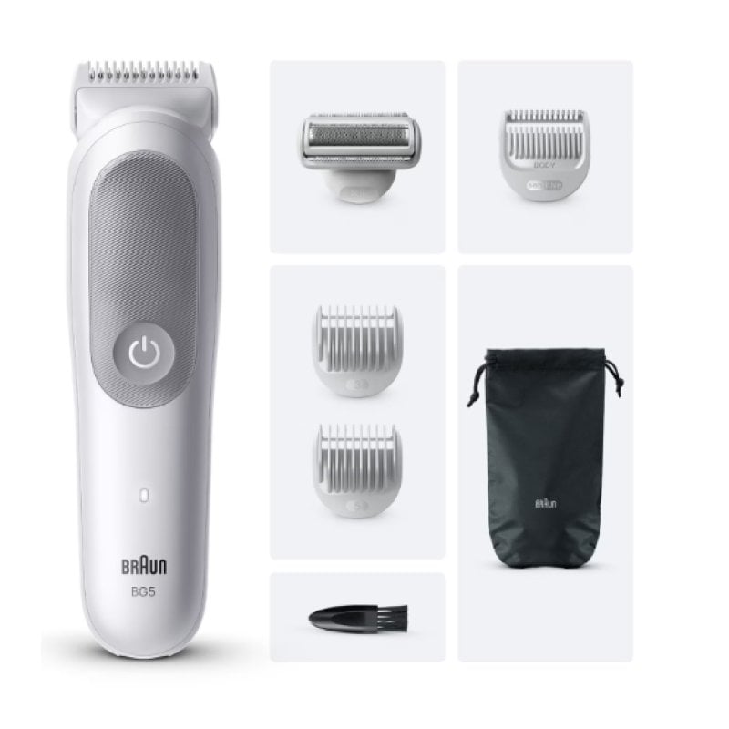 Aparador Braun Wet & Dry Cinzento Sem Fios Bateria Li-Ion 100min Acessórios x6 IPX7 Aparador Braun Wet & Dry Cinzento Sem Fios Bateria Li-Ion 100min Acessórios x6 IPX7