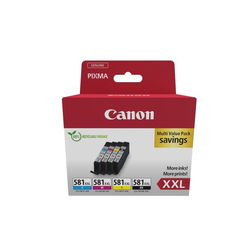 Image of Cartuccia Inkjet originale Canon Multipack 4 colori compatibile con PIXMA, nero, ciano, magenta, giallo cod079