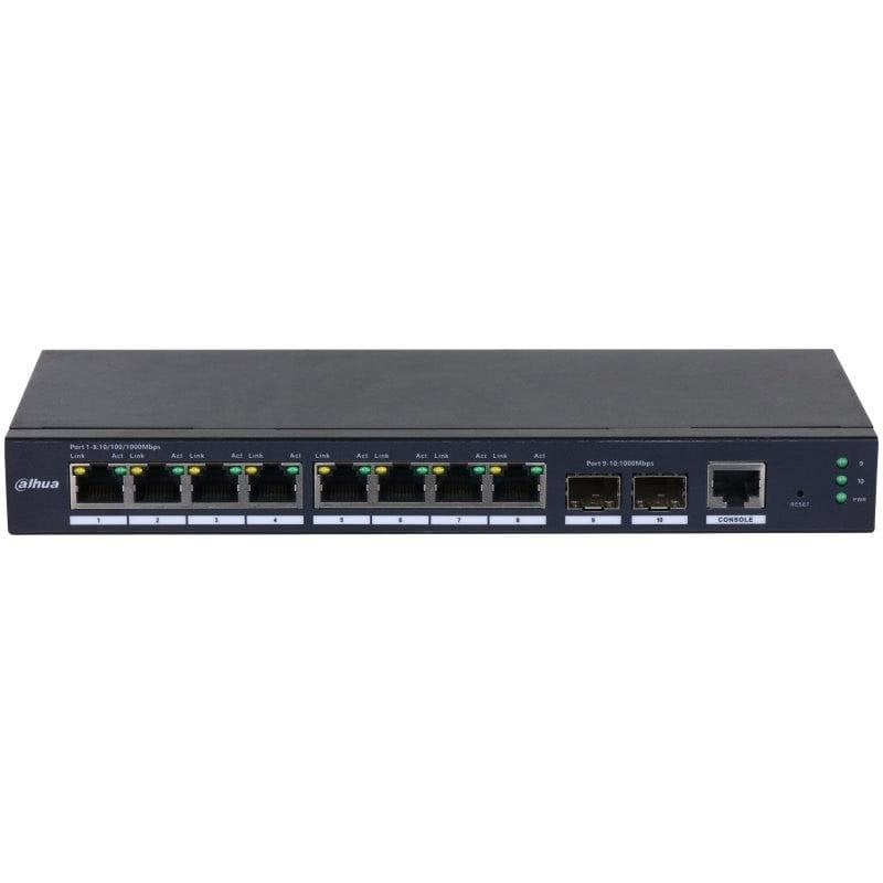 Dahua SG4010 2F Commutateur Géré 8 x 101001000Base T + 2 x Gigabit SFP liaison montante de bureau fixation murale