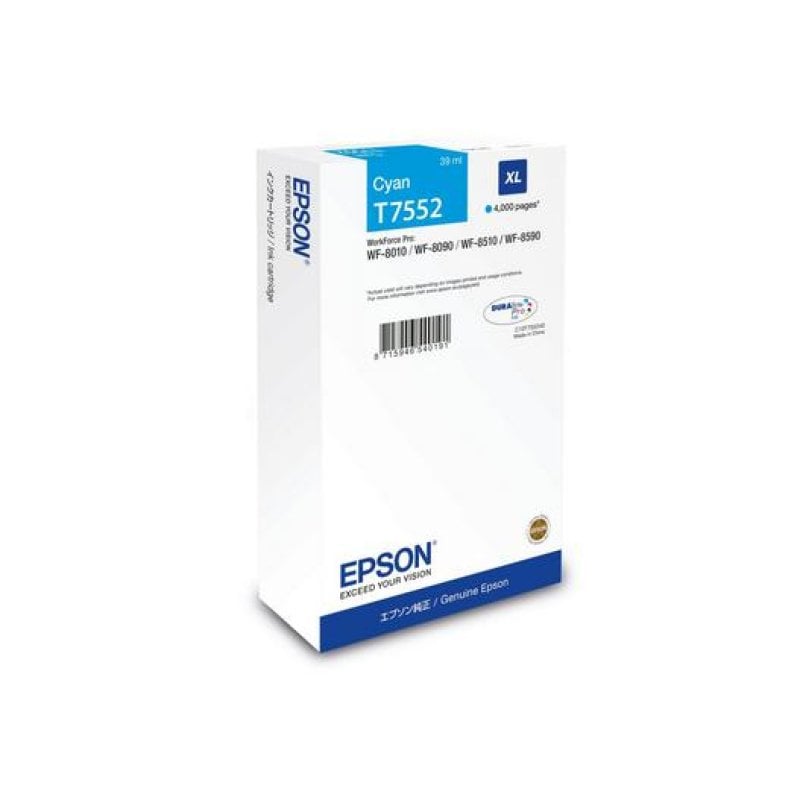 Image of Cartuccia Inkjet originale Epson C13T75524N XL 39ml ciano ad alta capacità WF-8090 WF-8590 cod079