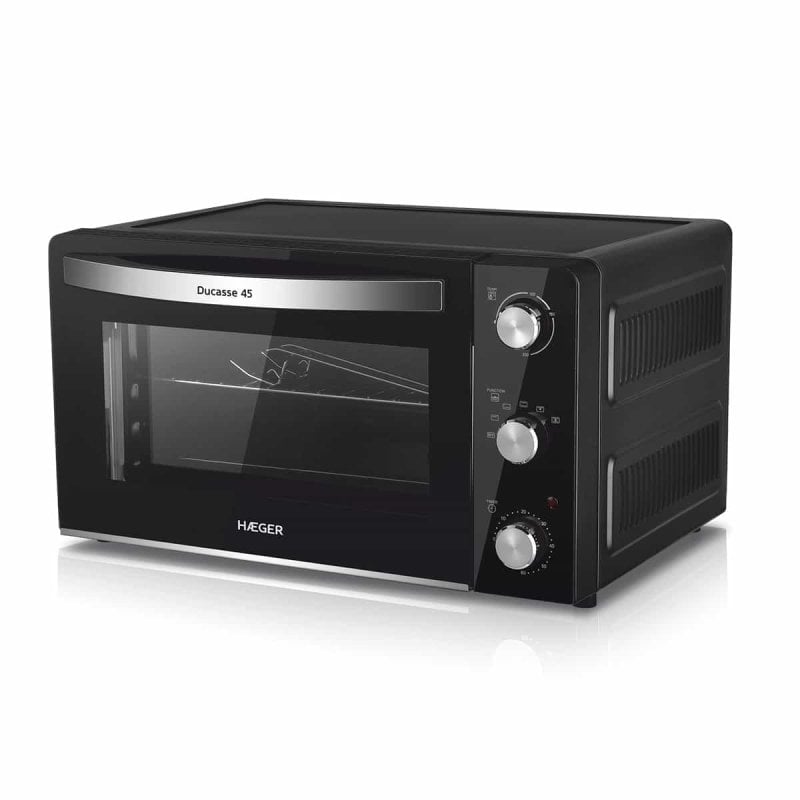 Image of Forno elettrico Haeger da 45 litri nero con convezione e timer meccanico cod079