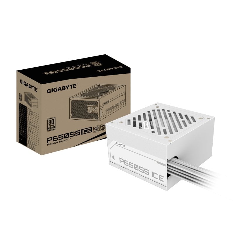 Fuente de Alimentación Gigabyte 650W 80 PLUS Silver ATX 3.0 PCIe 5.0 Blanca no modular