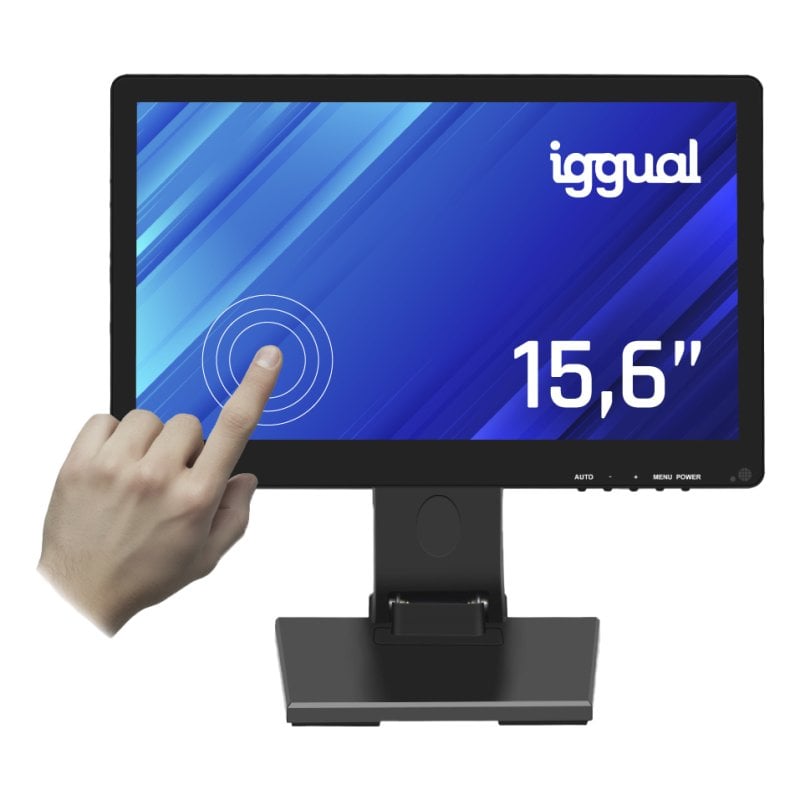 Image of Monitor touch iggual 15.6″ HD+ LCD capacitivo 75Hz Nero VGA HDMI USB Windows/Linux cod079