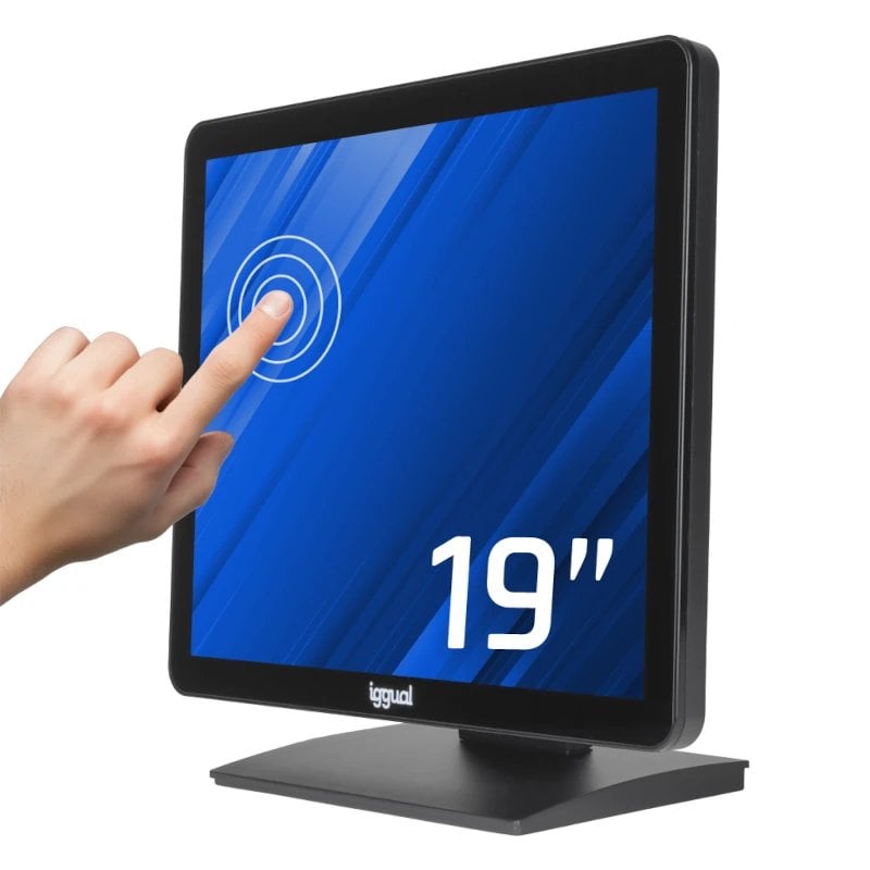 Monitor touchscreen iggual MTL19X de 19″ 1280x1024 SXGA de 10 pontos HDMI VGA USB noir