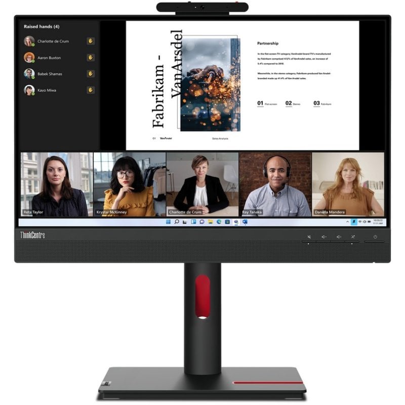 Image of Lenovo ThinkCentre Tiny-In-One 22 Gen 5 Monitor IPS FullHD 60Hz da 21,5", Fotocamera, Altoparlanti, Ergonomia cod079