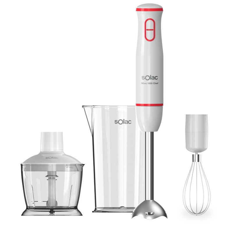 Image of Frullatore a immersione Solac Mixo 1000 Chef da 1000 W in acciaio inossidabile con 2 velocità turbo e accessori cod079