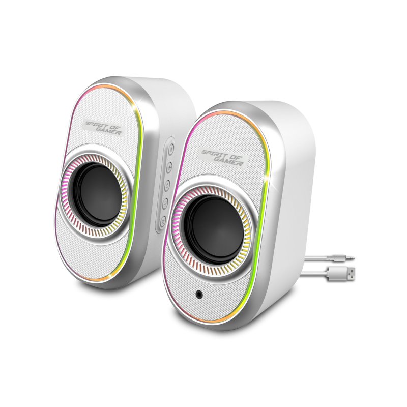 Image of Altoparlanti Bluetooth Spirit of Gamer FANATIC 500 ARTIC 2.0 wireless/cablati da 3 W con retroilluminazione bianca cod079