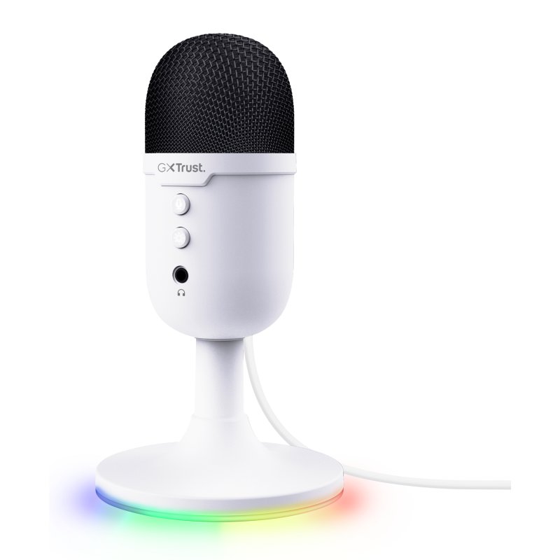 Image of Microfono cardioide USB Trust Yunix, RGB compatto, muto, uscita cuffie, bianco cod079