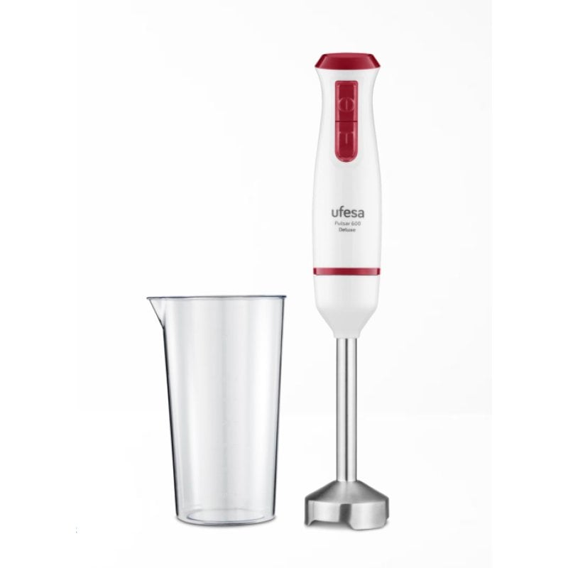 Image of Frullatore a immersione Ufesa 600W Turbo 0,6L con 2 lame, rosso/bianco, senza BPA cod079