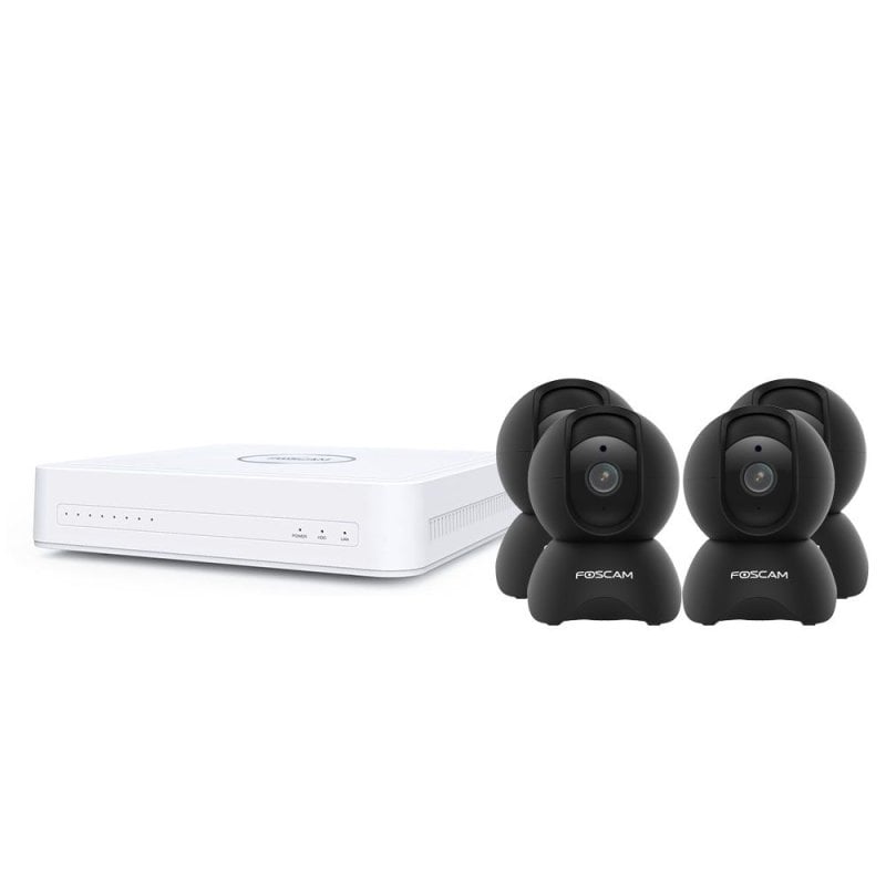 Image of Kit di videosorveglianza Foscam KIT-4-FN8108H-X5-B NVR 5MP a 8 canali con 4 telecamere WiFi motorizzate cod079