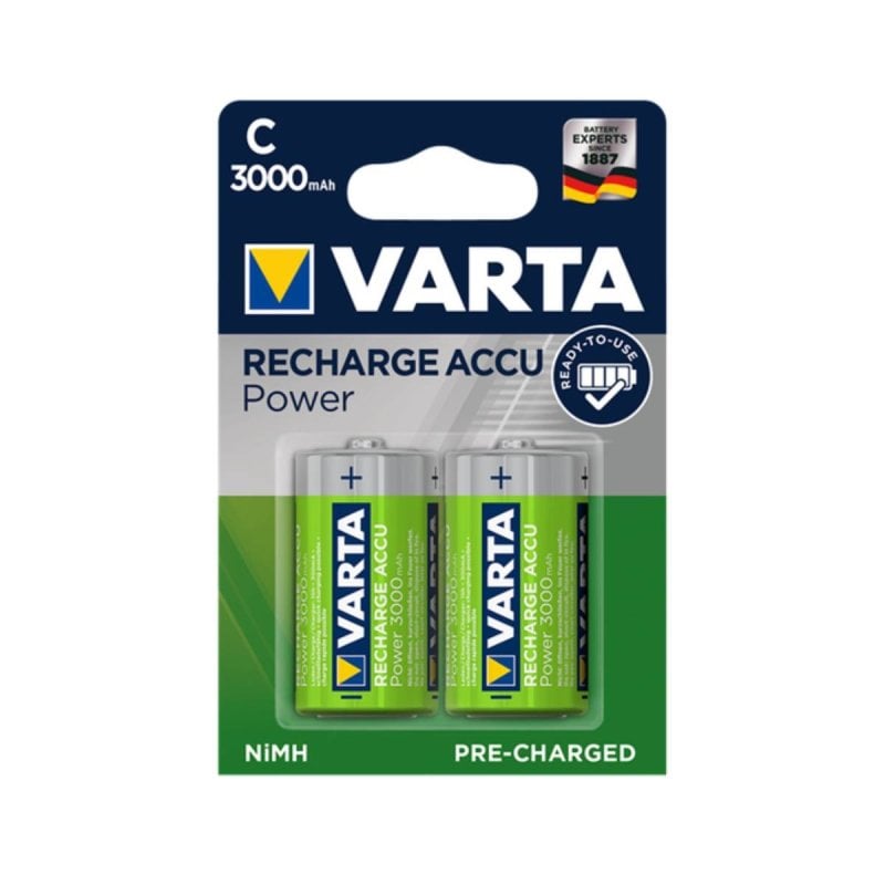 Image of Varta 56714B Batteria ricaricabile 3000mAh C NiMH 1.2V Confezione da 2 unità verdi cod079