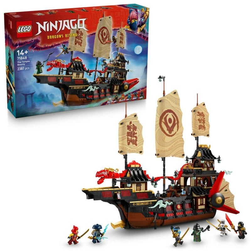Image of LEGO Ninjago Temple Bounty Set 71848 2387 pezzi 6 minifigure base espositiva cod079