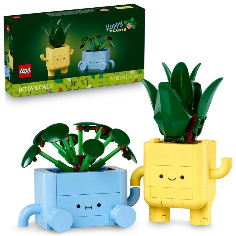 Image of LEGO Botanicals 10349 Happy Plants Building Set - 217 pezzi con vasi intercambiabili cod079