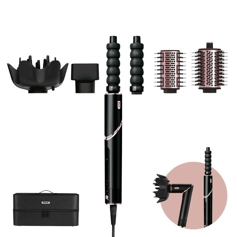 Image of Ferro arricciacapelli Shark 5 accessori 1650W Nero 3 livelli di calore Cavo da 2,5 m cod079