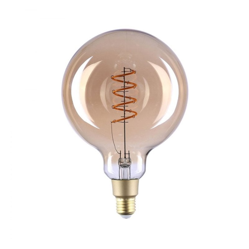 Image of Lampadina LED intelligente Shelly Vintage G125 Wi-Fi E27 dimmerabile, marrone chiaro cod079