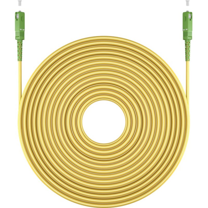 Câble Fibre Optique Monomode SC/APC Vers SC/APC - 3 M - Simplex, Gaine Noire - Pour Réseaux Haut Débit