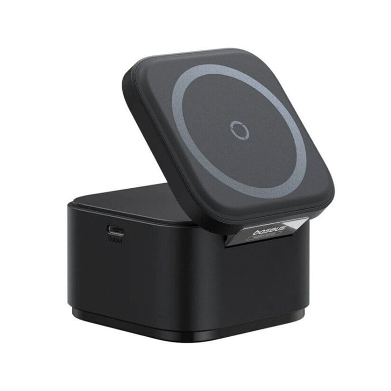 Image of Baseus BS-W531 Caricabatterie wireless 2 in 1 Magsafe 20W Nero Uscita wireless 15W Pieghevole cod079