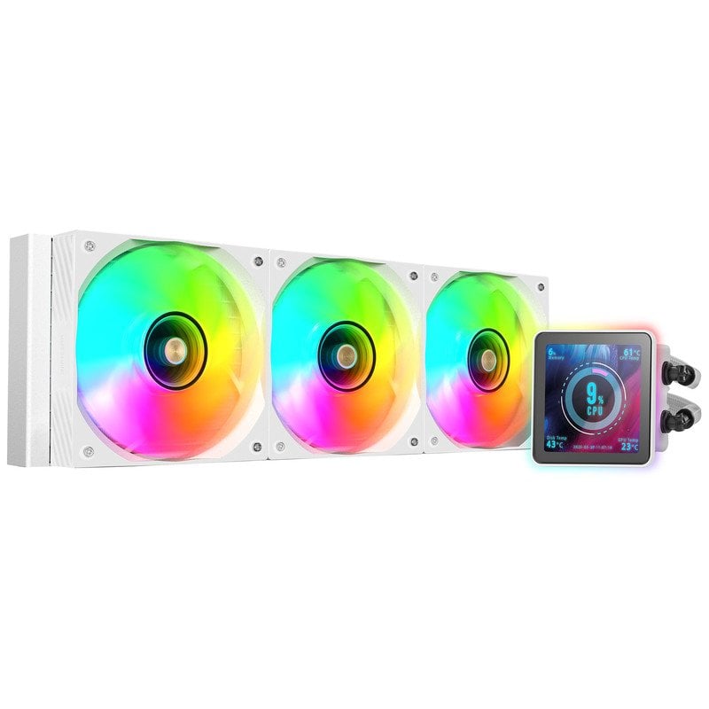 Mars Gaming ML-VisionPro360 AIO Refroidissement liquide TDP 600 W 3 ventilateurs ARGB Écran blanc