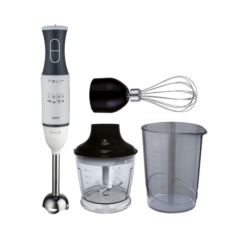 Image of Frullatore a immersione Nevir NVR-8342BA 300W a 2 velocità in acciaio inox con accessori cod079