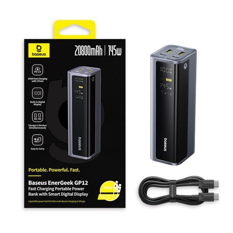Power bank Baseus EnerGeek GP12 20800mAh 145W display digitale