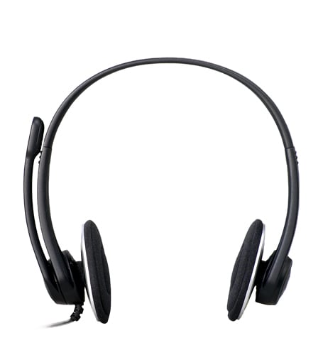 Image of Auricolari Logitech con cavo USB microfono regolabile stereo nero cod079