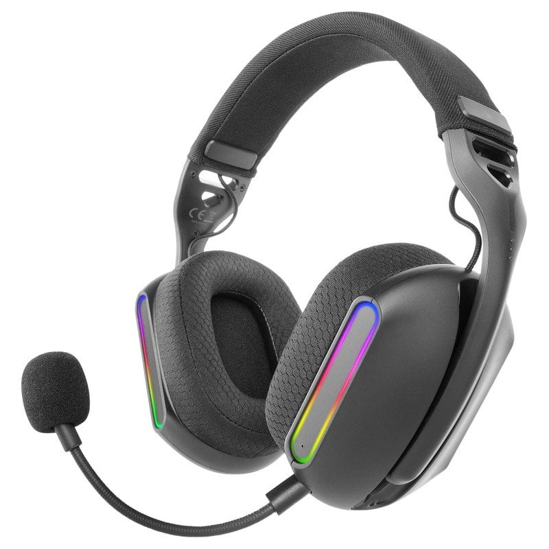 Image of Cuffie Mars Gaming MH-Pro RGB Flow Surround Sound, cuscinetti d'aria 3D, microfono, nere cod079