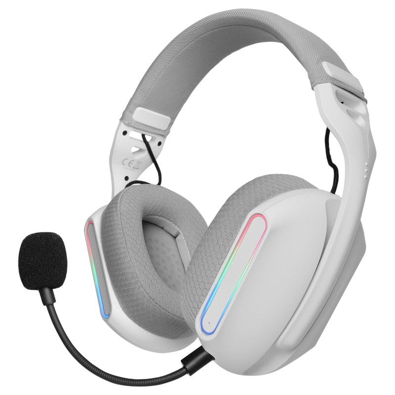 Image of Cuffie Mars Gaming MH-Pro RGB Flow Surround Sound, cuscinetti d'aria 3D, microfono, bianco cod079
