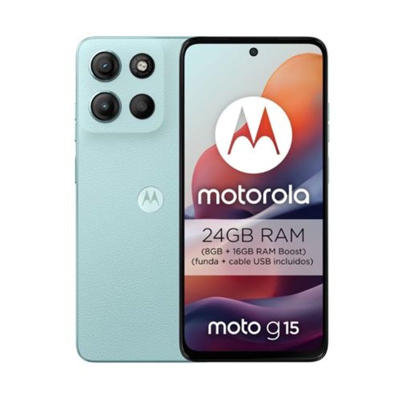 Image of Smartphone Motorola Moto g15 8GB 512GB Full HD+ Cuero vegano 5200 mAh cod079
