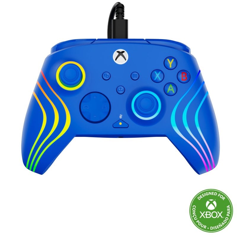 Image of Gamepad USB Wirosso con Retroilluminazione LED Multicolore e Pulsanti Spalla Blu cod079