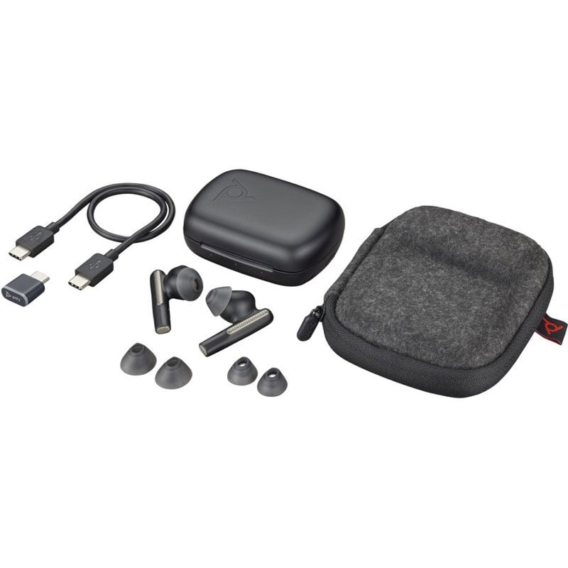 Image of Auricolari HP Poly Voyager Free 60 UC wireless Bluetooth 5.3 Nero con adattatore USB-C cod079