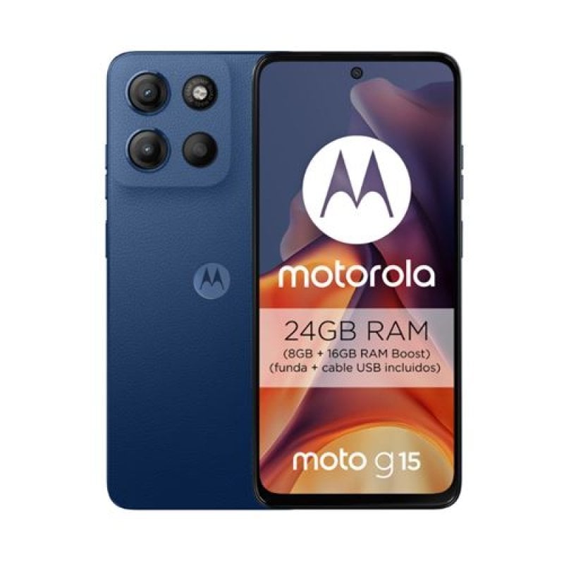 Image of Motorola moto g15 17,1 cm (6.72") Doppia SIM Android 15 4G USB tipo-C 8 GB 512 GB 5200 mAh Blu marino cod079