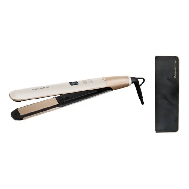 Image of Piastra per capelli Rowenta SF4633F0 con 8 livelli di temperatura, piastre in ceramica, funzione ionica, beige cod079