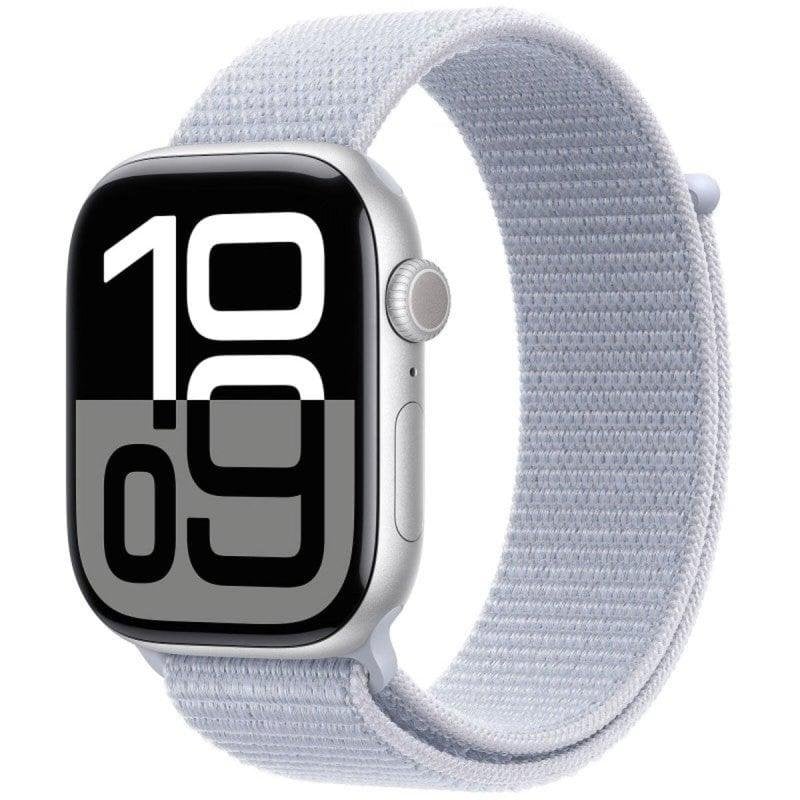 Apple Watch Series 10 GPS WiFi OLED 46mm Aluminium Argent Textile Bleu