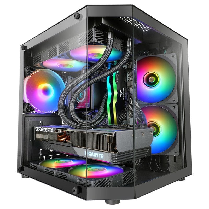Boîtier de jeu Mars Gaming Mc-3tlite Micro ATX, triple verre trempé, ventilateur 120 mm, noir PC Case Boîtier de jeu Mars Gaming Mc-3tlite Micro ATX, triple verre trempé, ventilateur 120 mm, noir