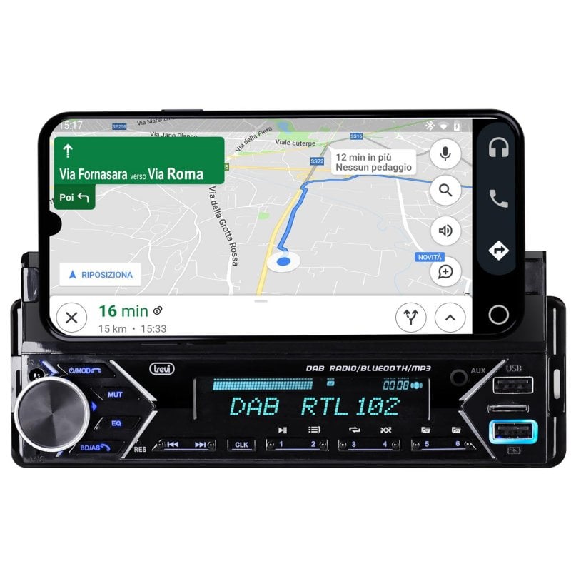 Image of Autoradio Trevi SCD 5753 DAB Nero 1 DIN 160W 4 Canali MP3 USB Tipo A Autoradio Trevi SCD 5753 DAB Nero 1 DIN 160W 4 Canali MP3 USB Tipo A cod079