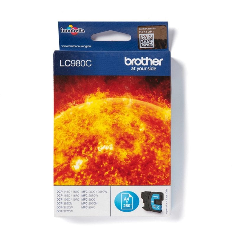 Image of Cartuccia di Inchiostro Brother LC980C Ciano 1 pezzo 260 pagine Cartuccia originale Brother LC980C Ciano cod079
