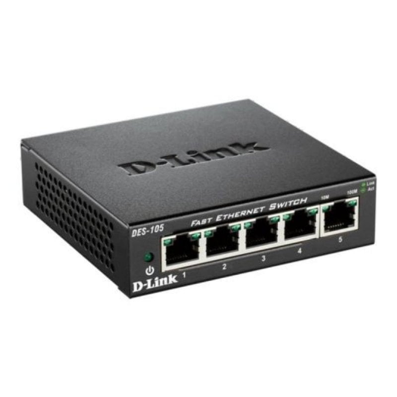 Image of Switch D-Link DES-105 5 Porte 10/100 Mbps Non Gestito L2 Full Duplex Switch D-Link DES-105 5 Porte 10/100 Mbps Non Gestito L2 Full Duplex cod079