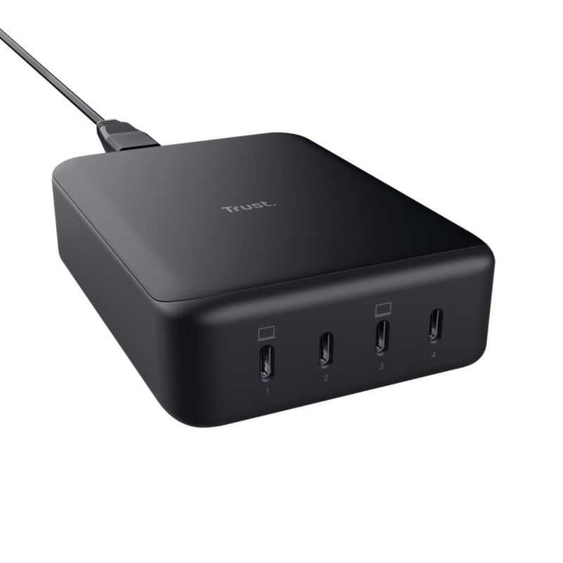 Image of Caricatore Trust Maxo Gan 240W 4x USB-C Nero Compatto Ricarica Rapida cod079
