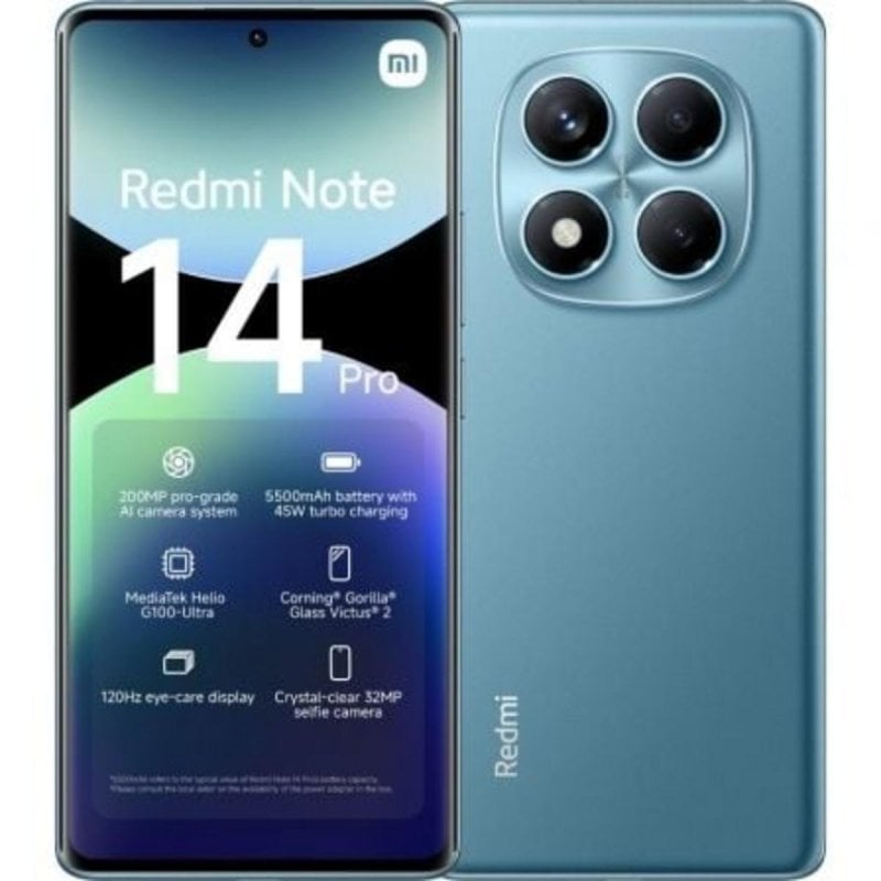 Image of Smartphone Xiaomi rossomi Note 14 Pro 8GB 256GB Blu Fotocamera 200MP cod079