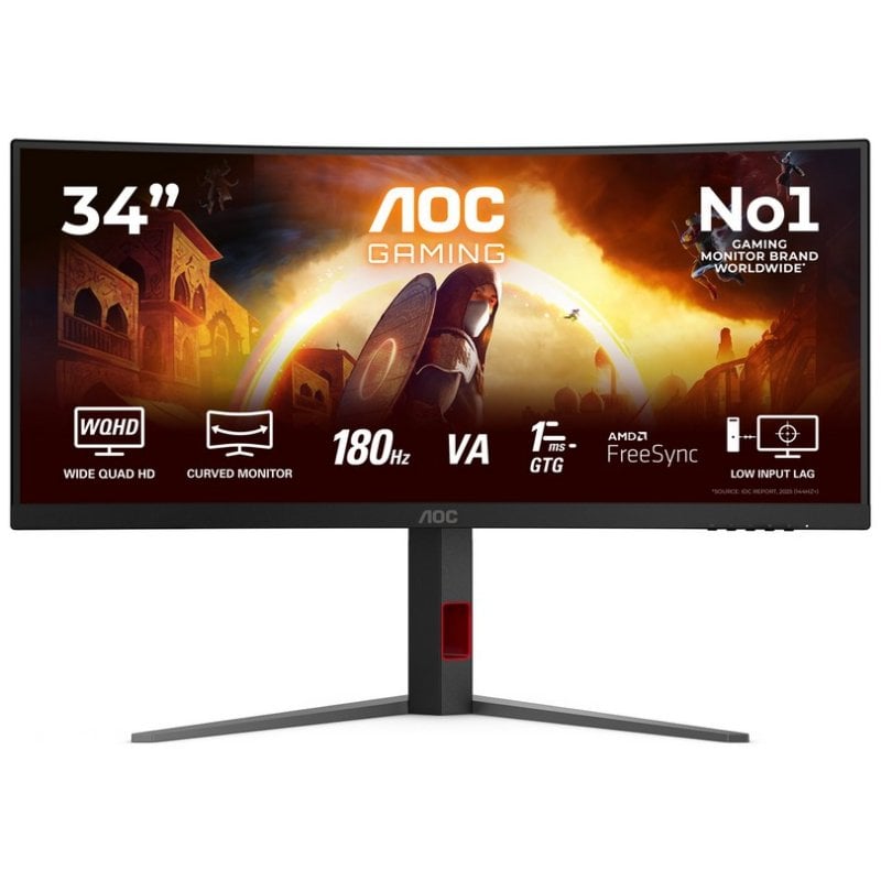 Monitor Curvo AOC CU34G4 34" 3440 x 1440 WQHD 180Hz HDR10 Monitor Curvo AOC CU34G4 34" 3440 x 1440 WQHD 180Hz HDR10