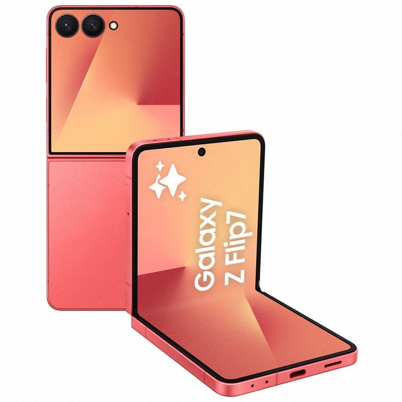 Image of Telefono cellulare pieghevole rosso corallo Samsung Galaxy Z Flip7 da 12 GB/256 GB con Galaxy AI cod079