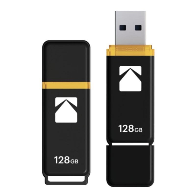 Image of Chiavetta USB Kodak Classic K102 128GB USB 3.0 Nero e Chiavetta USB Emtec K100 128GB USB 3.2 Gen 1 Nero Giallo cod079