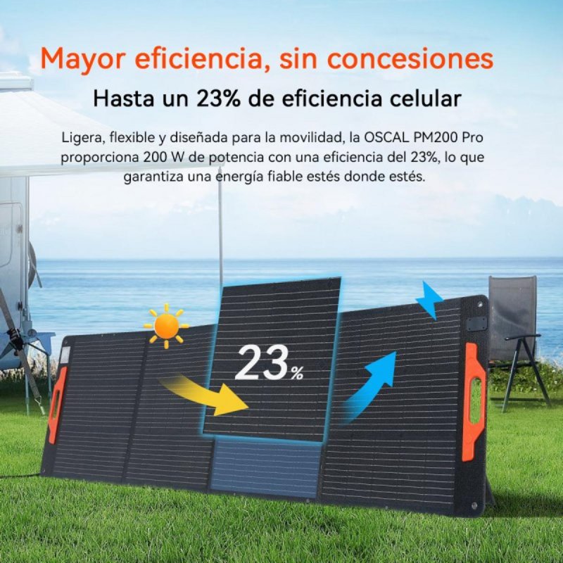 Thumbnail 1 de Panel solar OSCAL PM200Pro 200W IP67 ☀️ Alta eficiencia y plegable