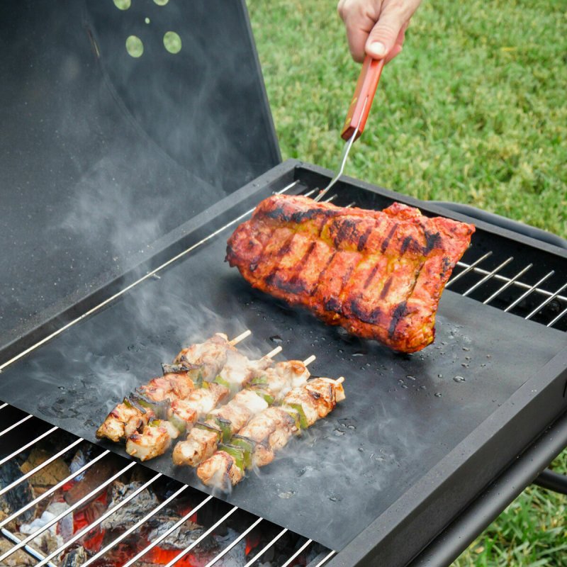 Plaque De Cuisson Rectangulaire Acier Inox – 36,5x29x2,5 Cm, Avec Poignées, Pour Barbecue Et Grill - 5