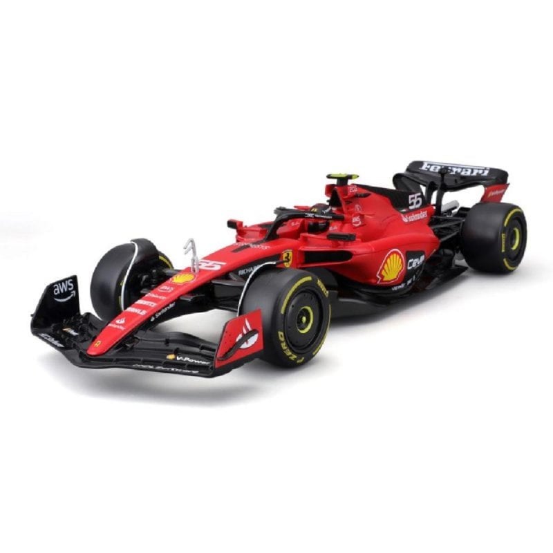Image of Bburago Ferrari SF23 Carlos Sainz 55 1/43 Replica Premium Collection Auto in miniatura cod079