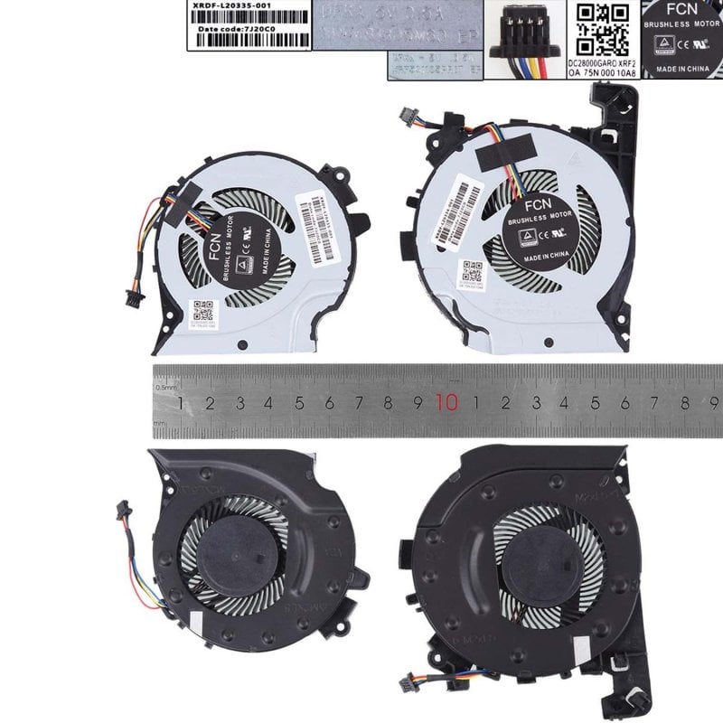 Image of Ventola CPU + GPU per laptop HP Pavilion 15-cx 15-cx0060tx Tpn-c133 Dc28000garc cod079